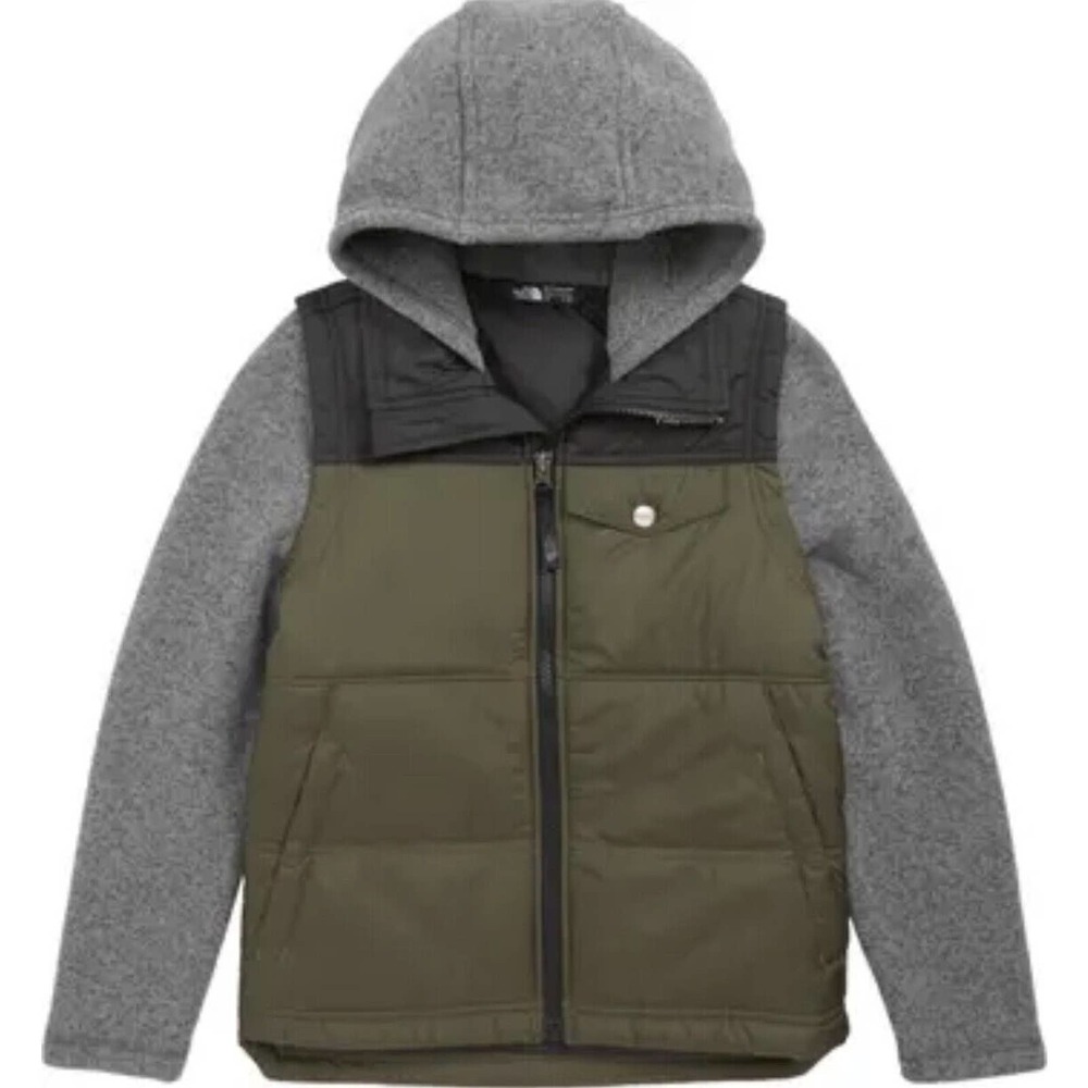 NWT North Face Kids' Gordon Lyons Varsity Vest Jacket in Taupe Green (Sz M & XL)
